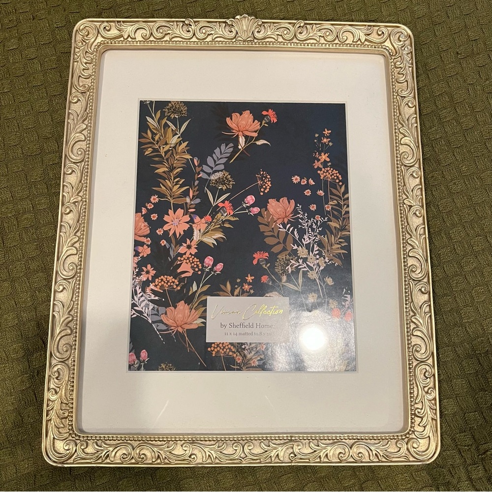 Sheffield Home Gold Ornate Picture Frame (11”x14” matted to 8”x10”)